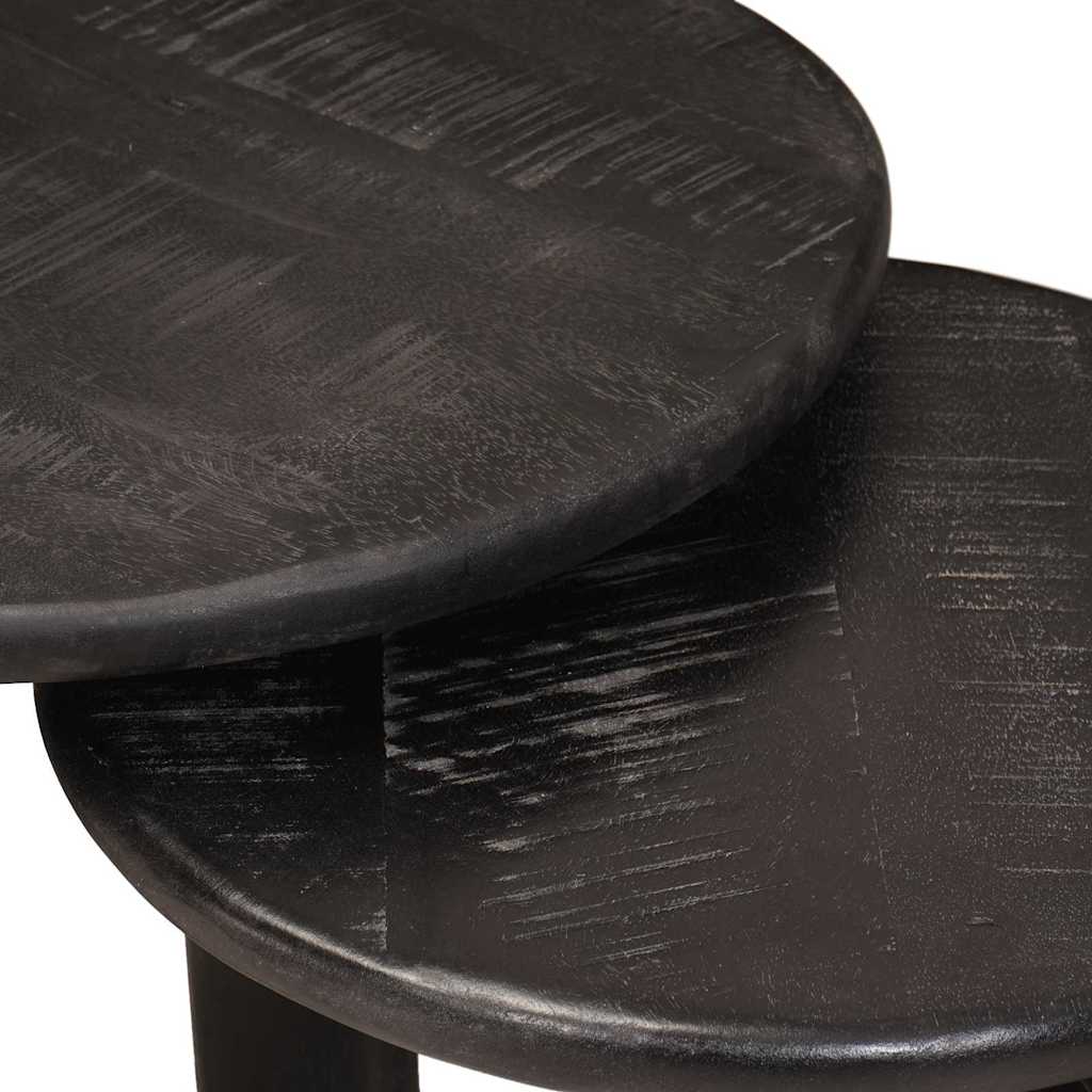 Nesting Kaffeborde 2 pcs Hvid Massivt mangotræ