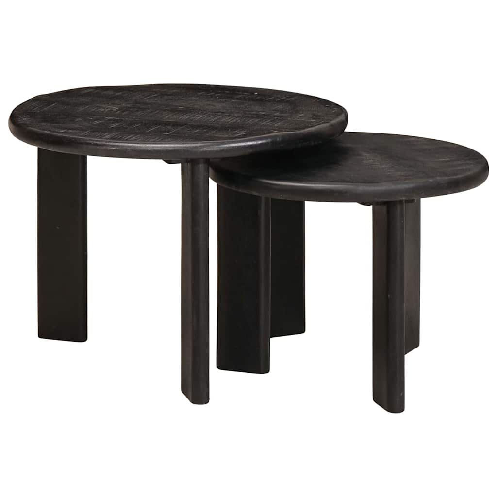 Nesting Kaffeborde 2 pcs Hvid Massivt mangotræ