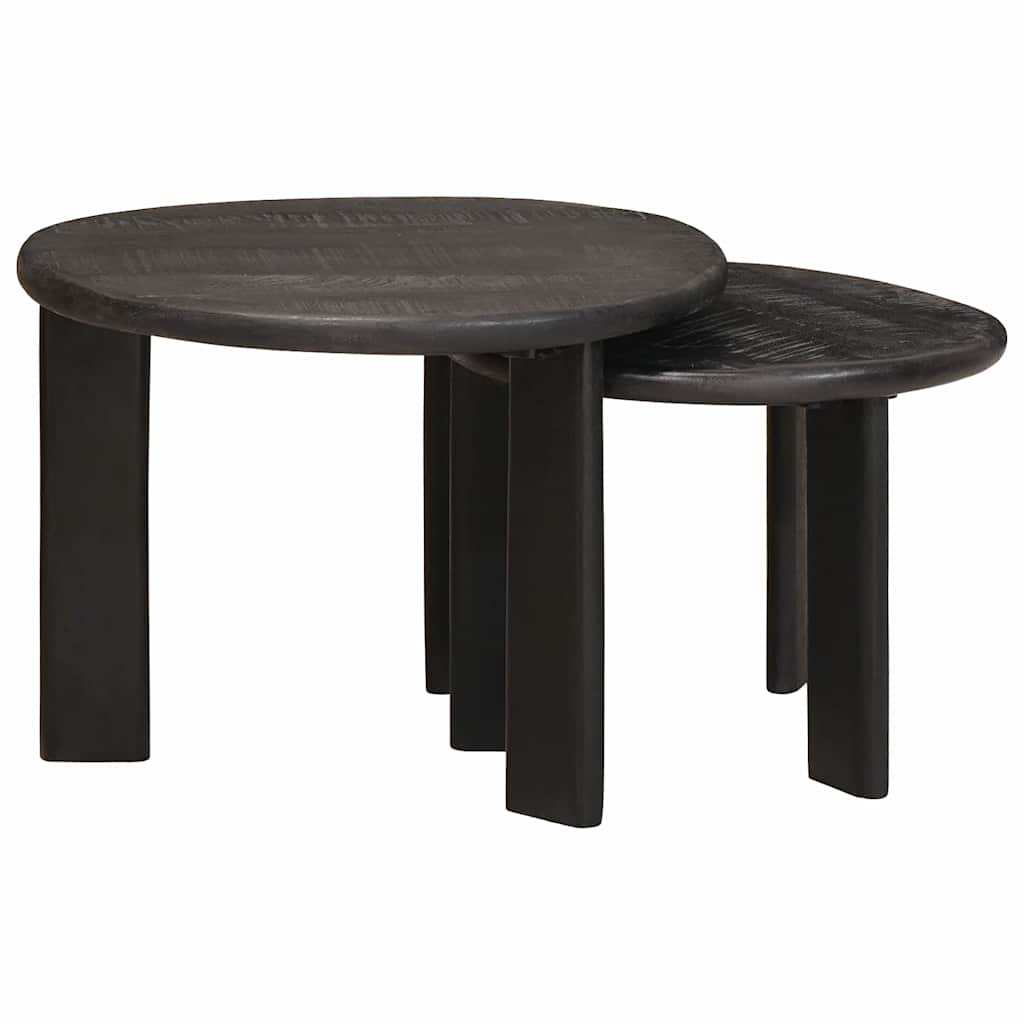 Nesting Kaffeborde 2 pcs Hvid Massivt mangotræ
