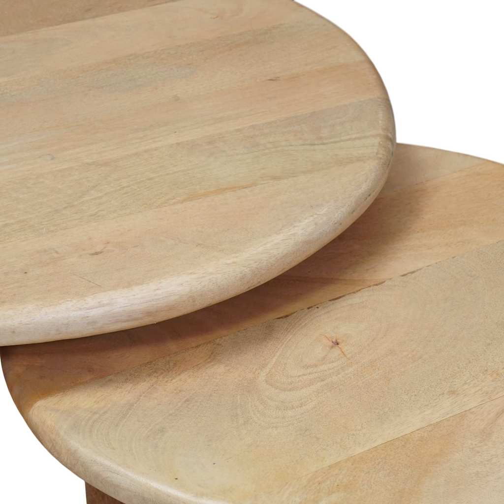 Nesting Kaffeborde 3 pcs Sort Massivt mangotræ