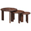 Nesting Kaffeborde 3 pcs Mørk Brun Massivt mangotræ
