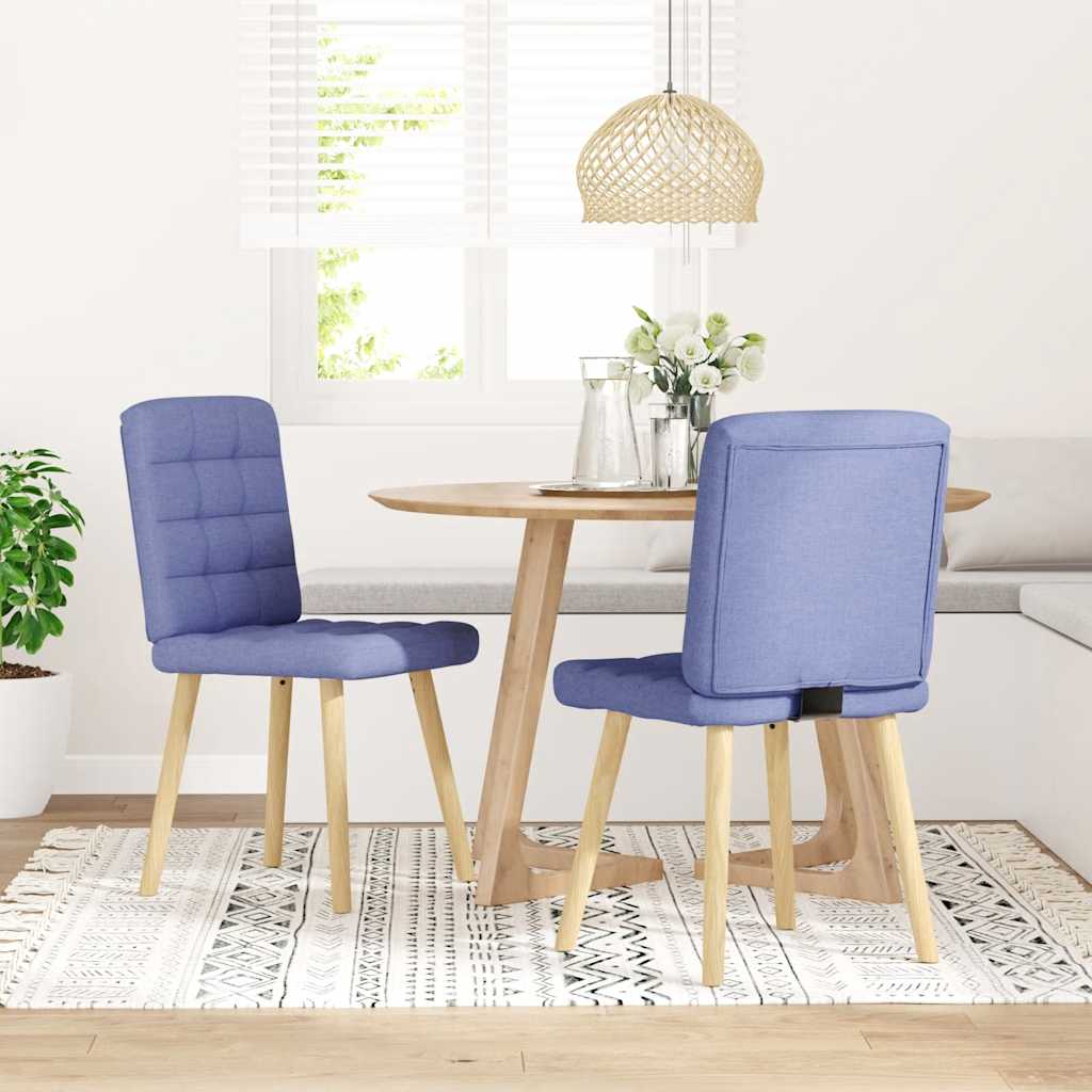 spisebordsstole 2 stk. Jeans blåt stof