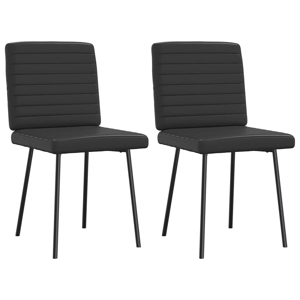 spisebordsstole 2 stk. kunstlæder sort