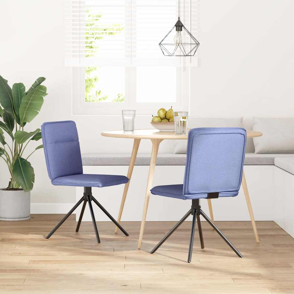 spisebordsstole 2 stk. Jeans blåt stof