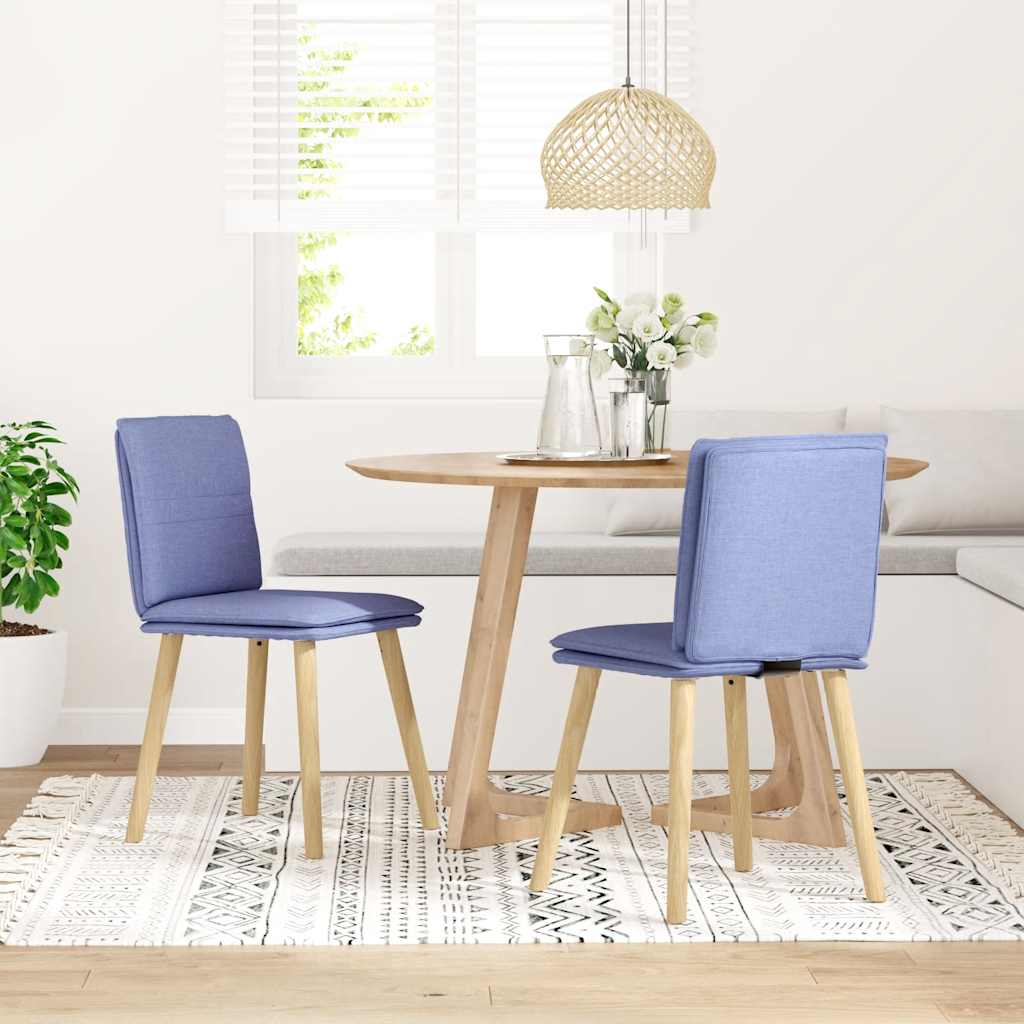 spisebordsstole 2 stk. Jeans blåt stof