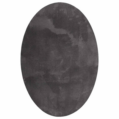 Områdetæpper Oval HUARTE Antracit 140 x 200 cm 100% polyester