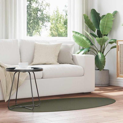Områdetæpper Oval HUARTE Skovgrøn 80 x 150 cm 100% polyester
