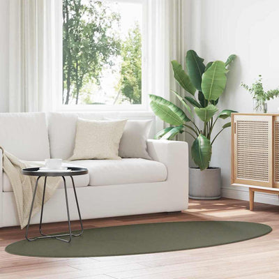 Områdetæpper Oval HUARTE Skovgrøn 170 x 120 cm 100% polyester