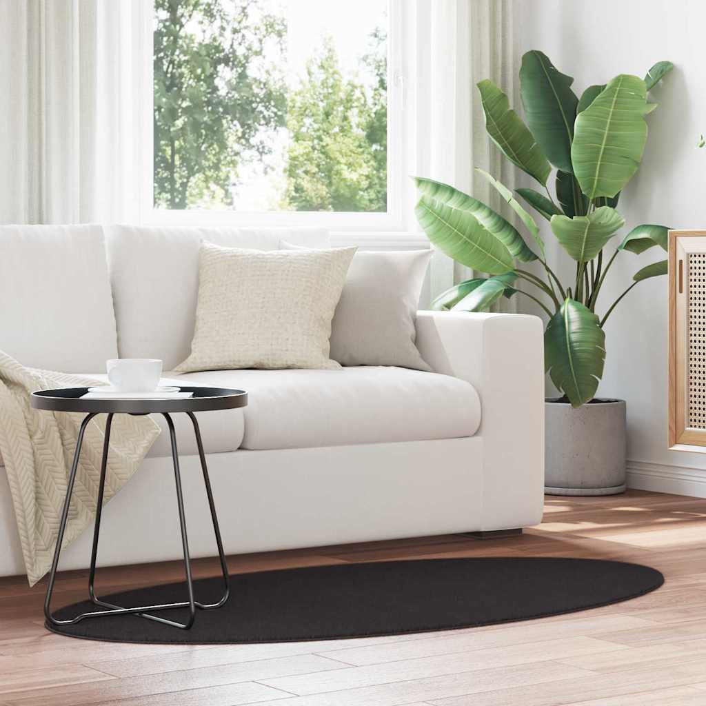 Tæppe HUARTE Sort 80 x 150 cm 100% polyester