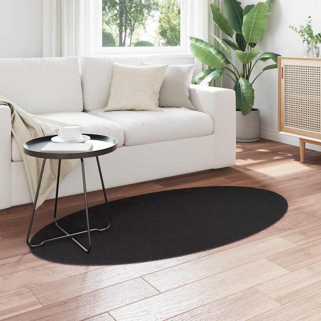 Tæppe HUARTE Sort 80 x 150 cm 100% polyester