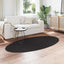Områdetæpper Oval HUARTE Sort 100 x 200 cm 100% polyester