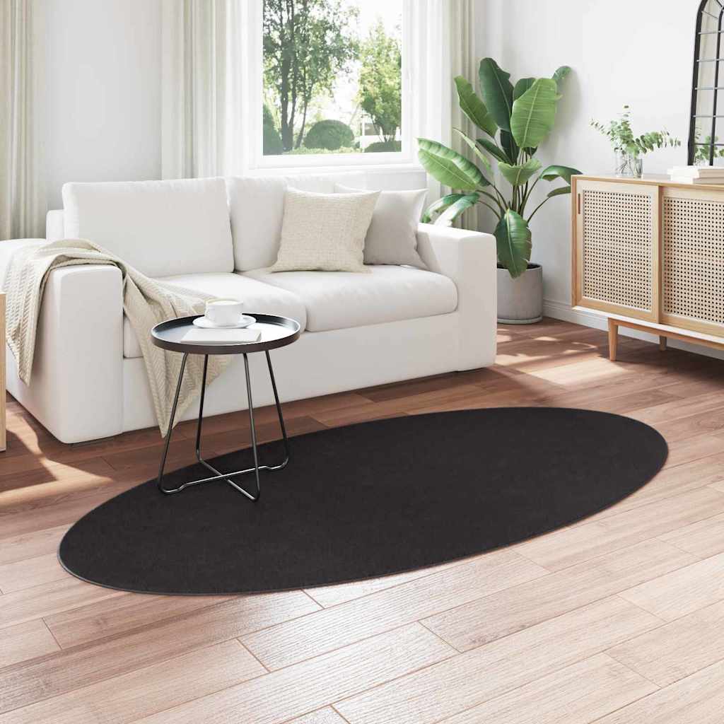 Tæppe HUARTE Sort 100 x 200 cm 100% polyester