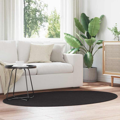 Områdetæpper Oval HUARTE Sort 120 x 170 cm 100% polyester