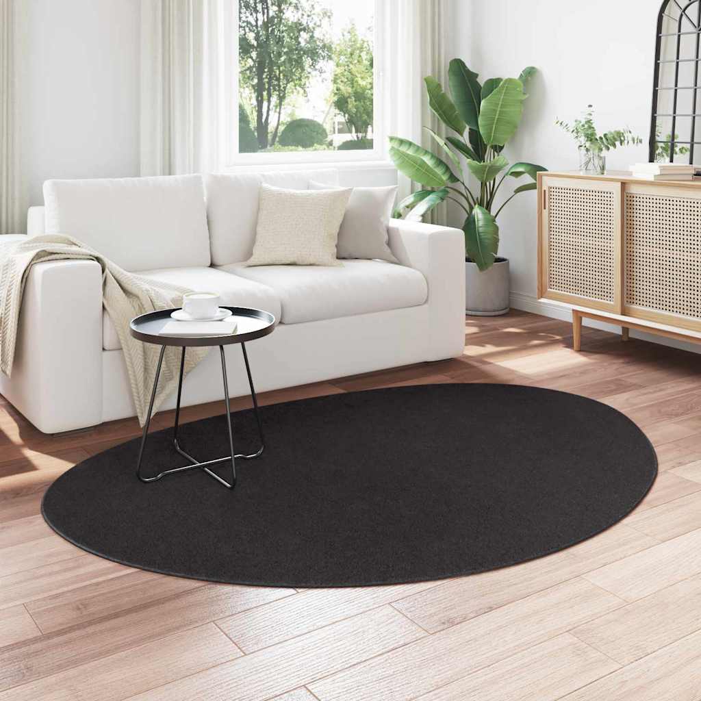 Tæppe HUARTE Sort 140 x 200 cm Polyester