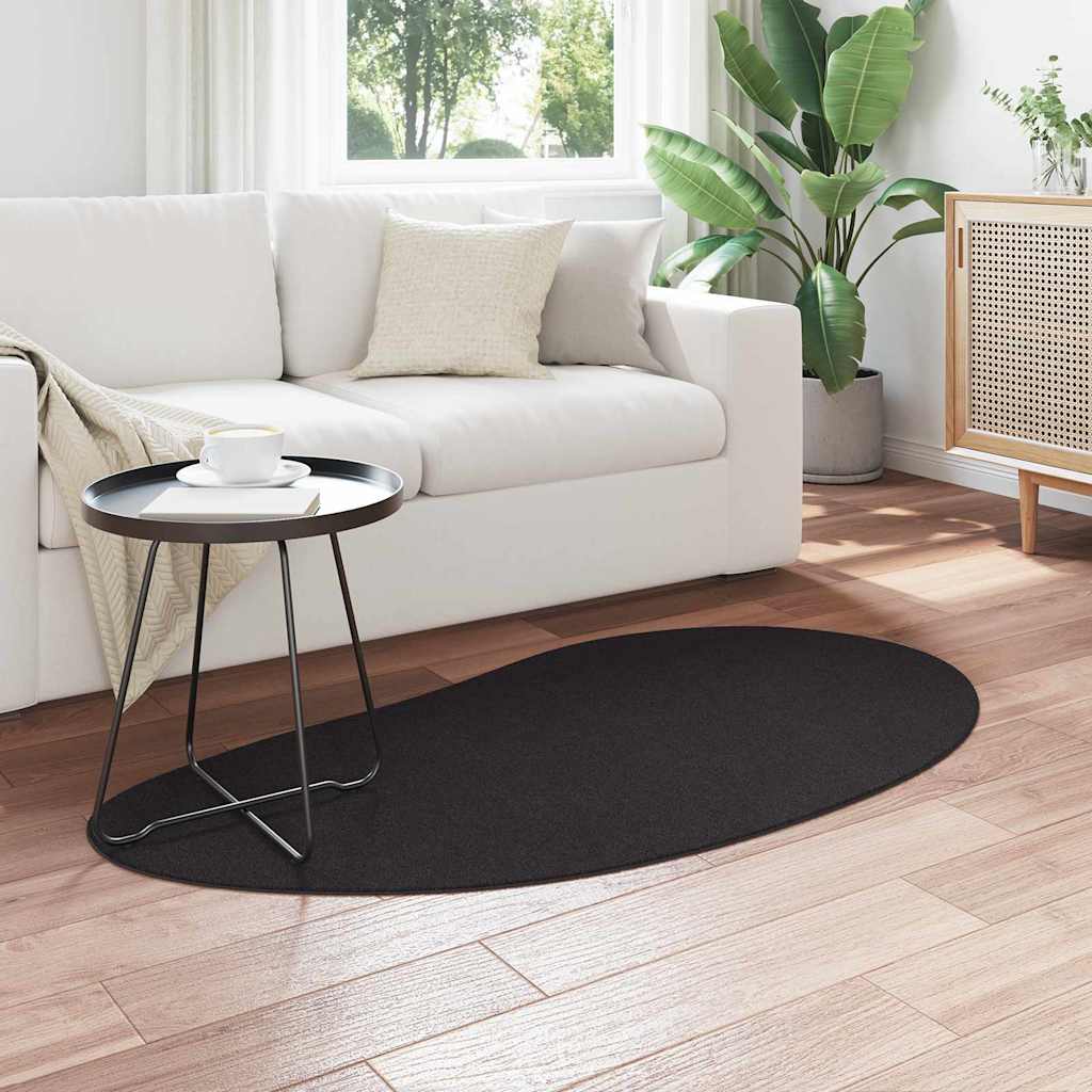 Tæppe HUARTE Sort 80 x 150 cm Polyester