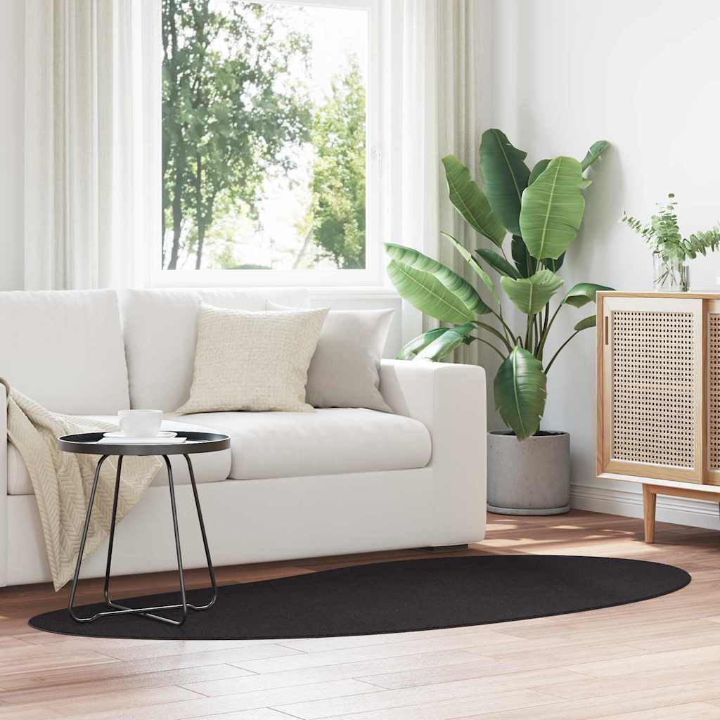 Tæppe HUARTE Sort 100 x 200 cm Polyester