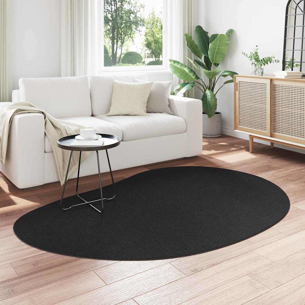 Tæppe HUARTE Sort 140 x 200 cm Polyester