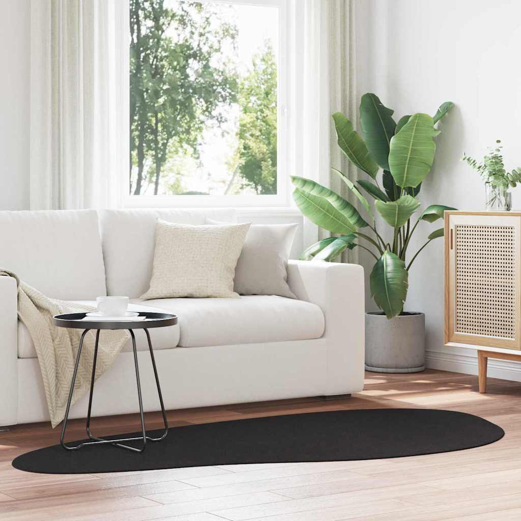 Tæppe HUARTE Sort 100 x 200 cm Polyester