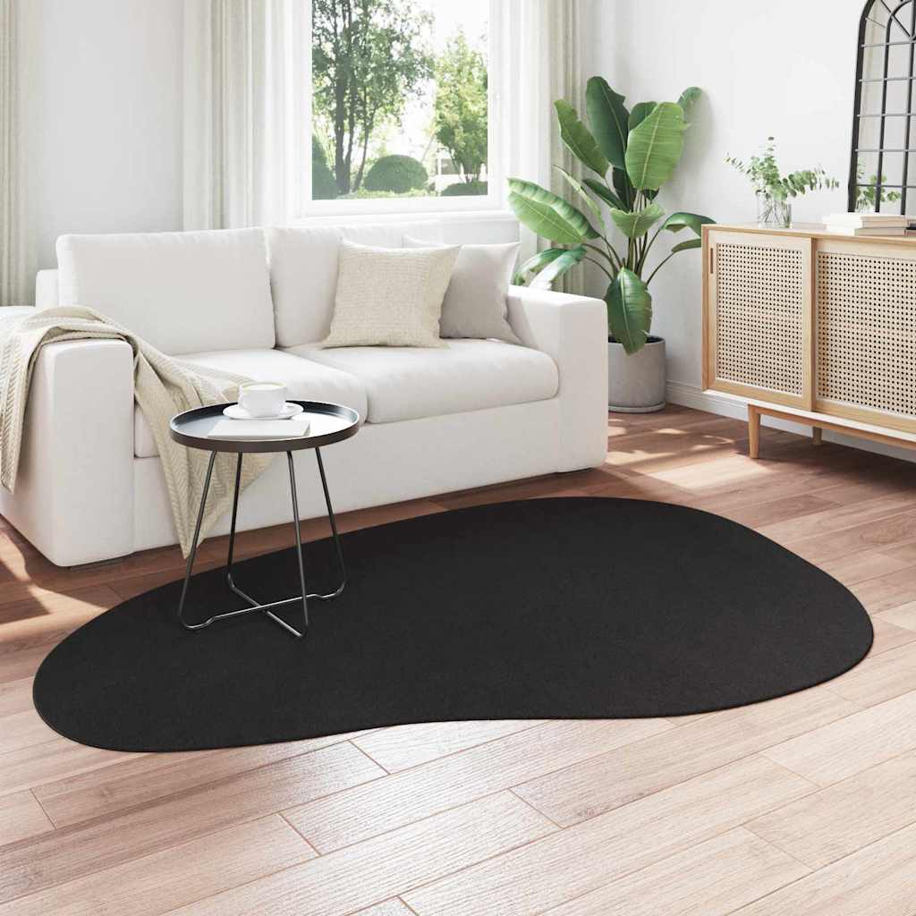 Tæppe HUARTE Sort 140 x 200 cm Polyester