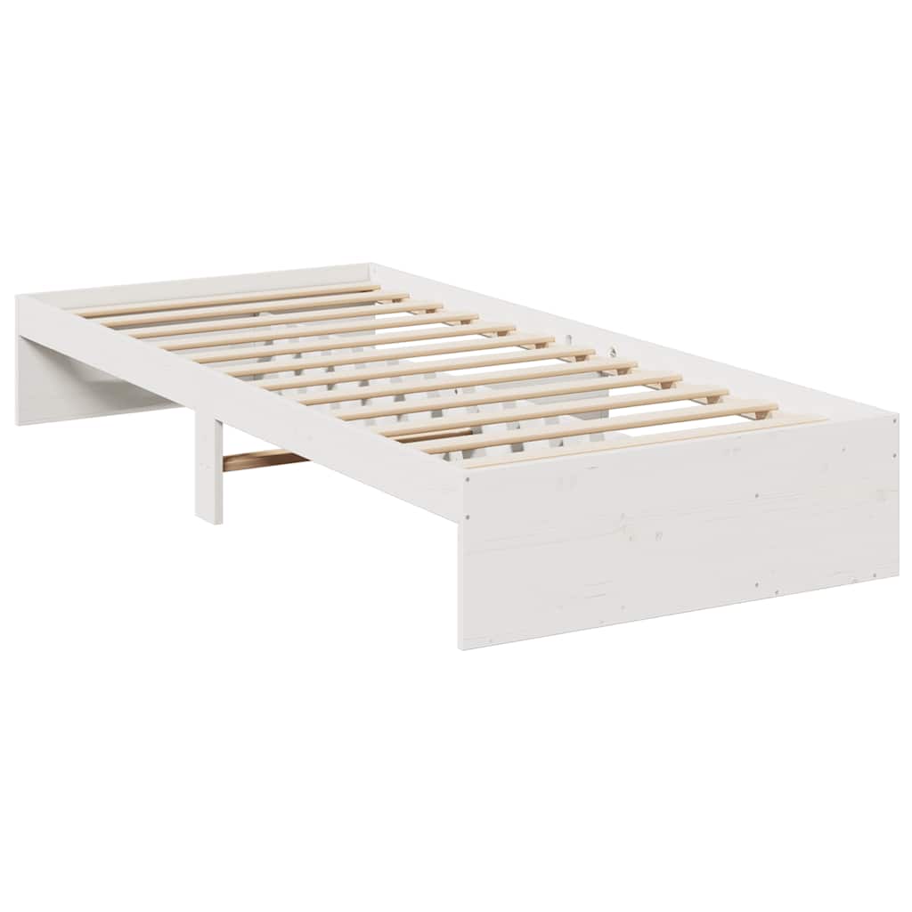 daybed med reol uden madras 100x200 cm massivt fyrretræ hvid