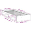 daybed med reol uden madras 100x200 cm massivt fyrretræ hvid