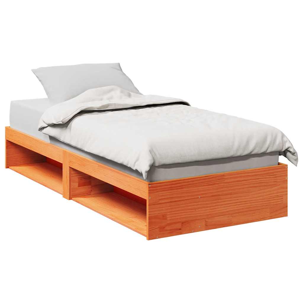 daybed uden madras 100x200 cm massivt fyrretræ gyldenbrun