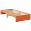 daybed uden madras 80x200 cm massivt fyrretræ gyldenbrun