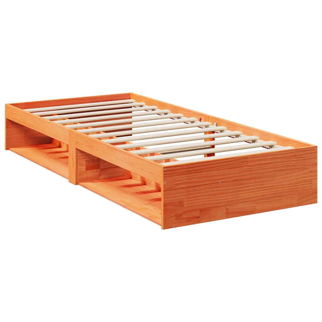 daybed uden madras 90x190 cm massivt fyrretræ gyldenbrun