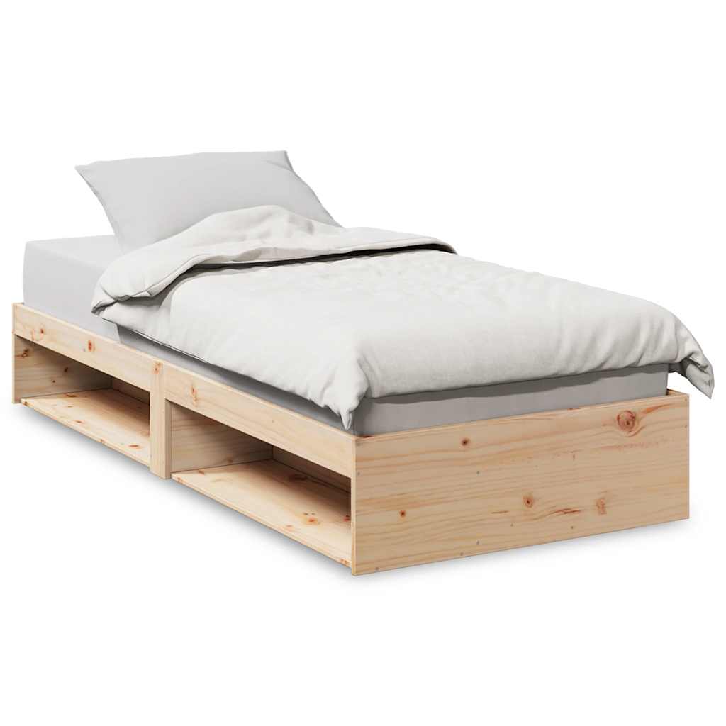 daybed med reol uden madras 75x190 cm massivt fyrretræ