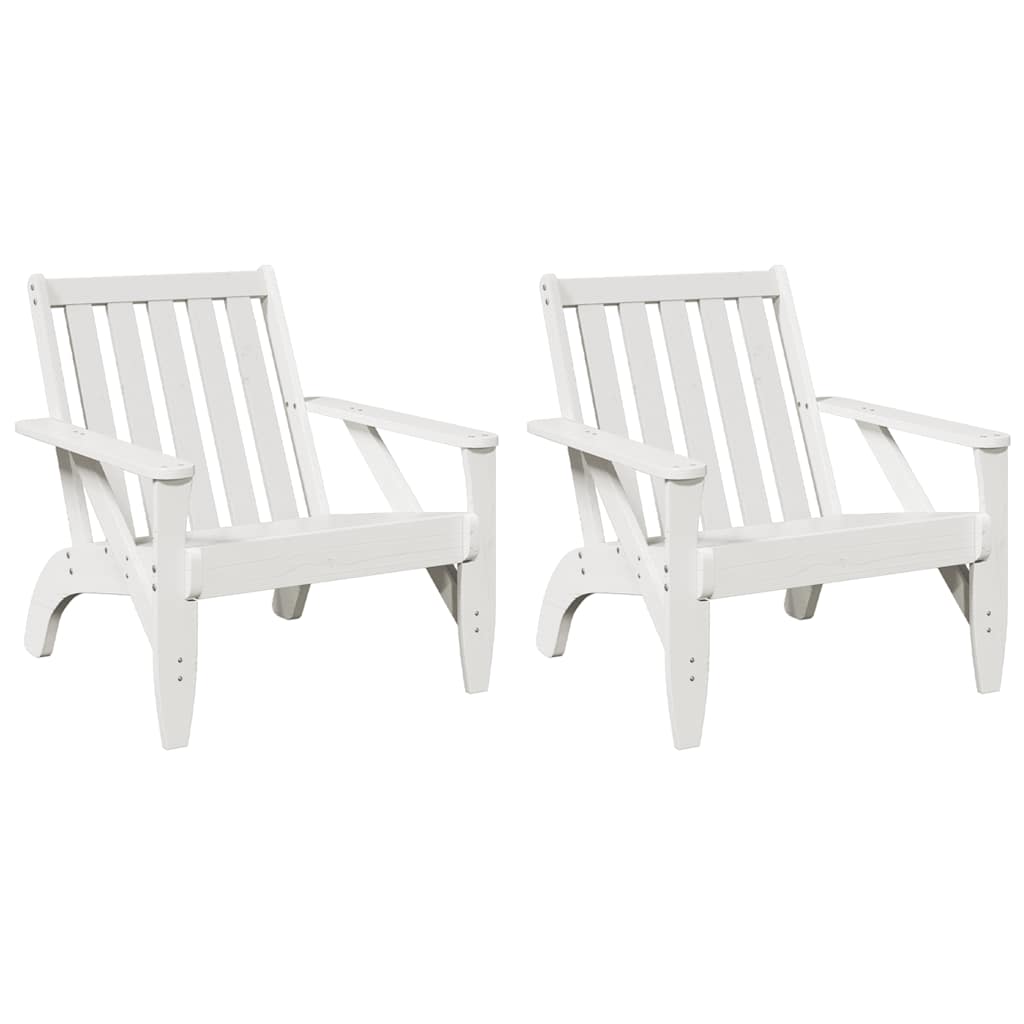 Adirondack-havestole 2 stk. 75x77x77 cm massivt fyrretræ hvid