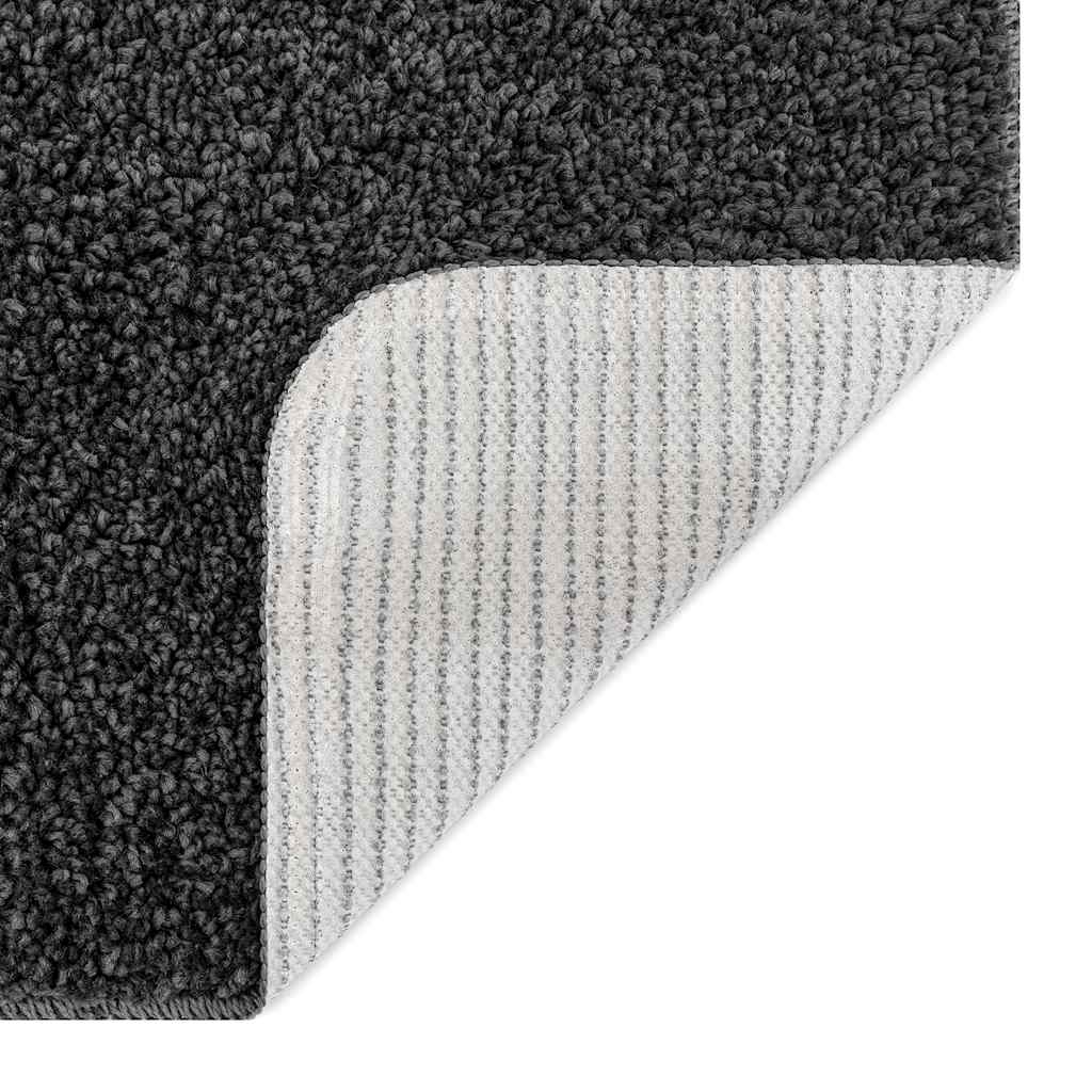 Anti-slip Shaggy tæppe Mørkegrå 200 x 200 cm PP