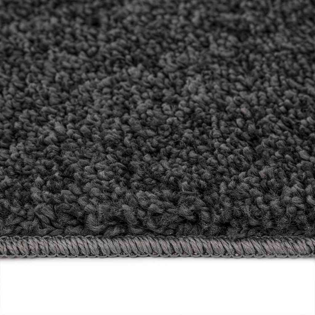 Anti-slip Shaggy tæppe Mørkegrå 200 x 200 cm PP