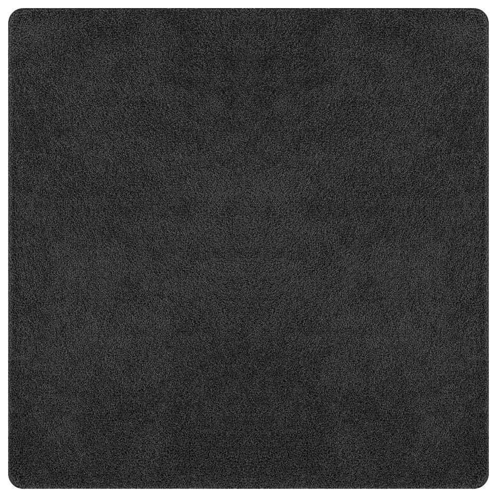 Anti-slip Shaggy tæppe Mørkegrå 200 x 200 cm PP