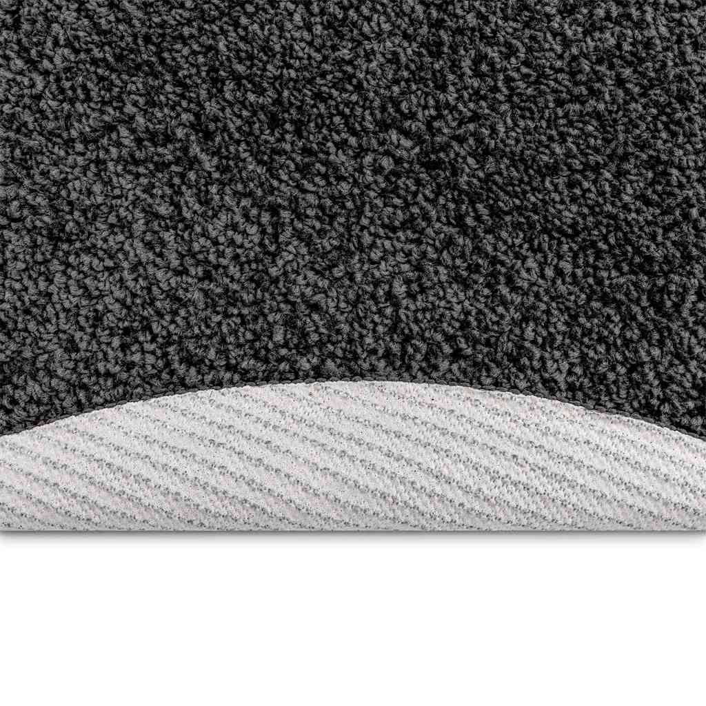 Anti-slip Shaggy tæppe Mørkegrå 120 x 120 cm PP