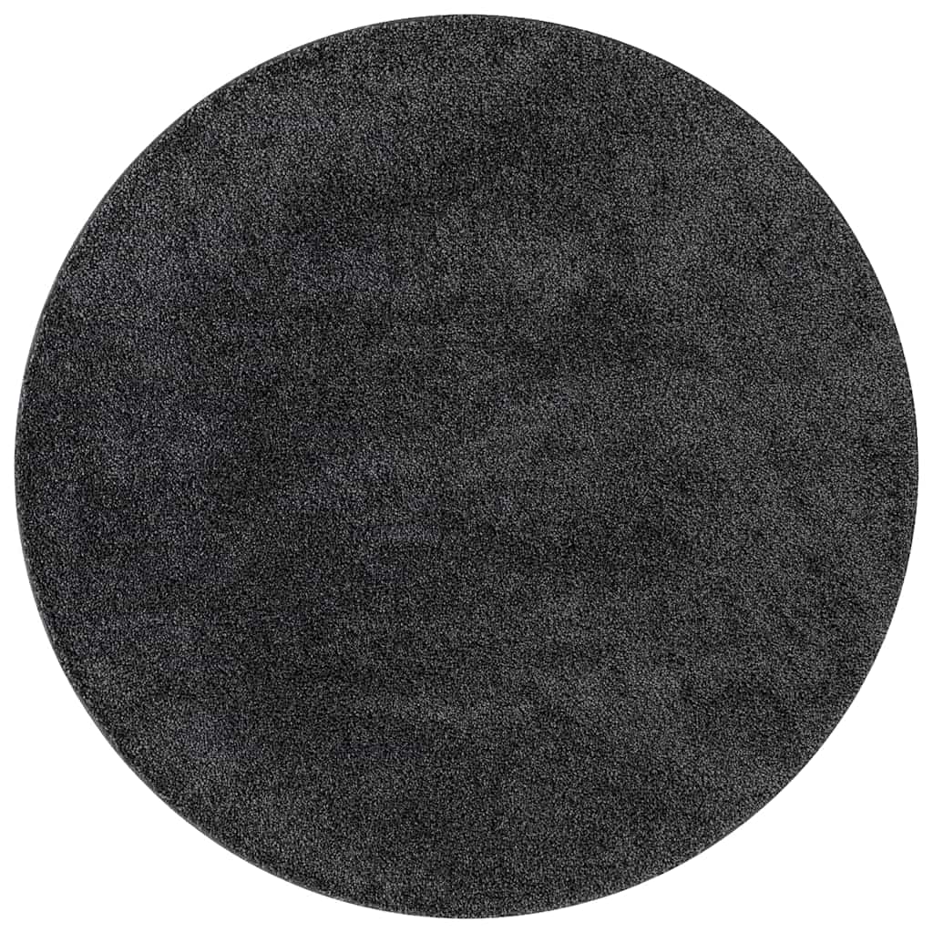 Anti-slip Shaggy tæppe Mørkegrå 120 x 120 cm PP