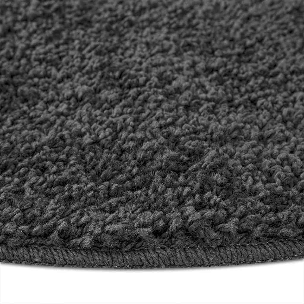 Anti-slip Shaggy tæppe Mørkegrå 160 x 160 cm PP