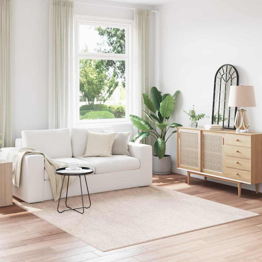 Anti-slip Shaggy tæppe Cremefarvet 200 x 200 cm PP