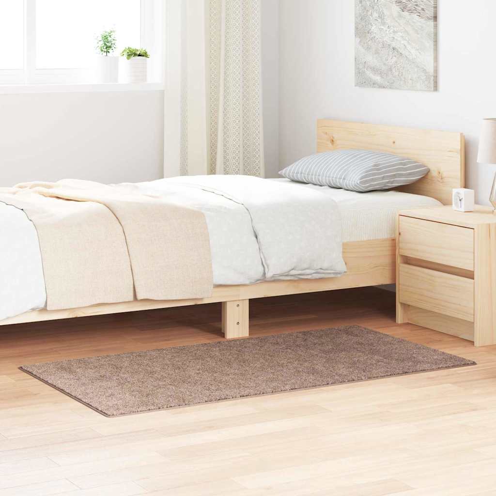 Anti-slip Shaggy tæppe Brun 80 x 150 cm PP billede