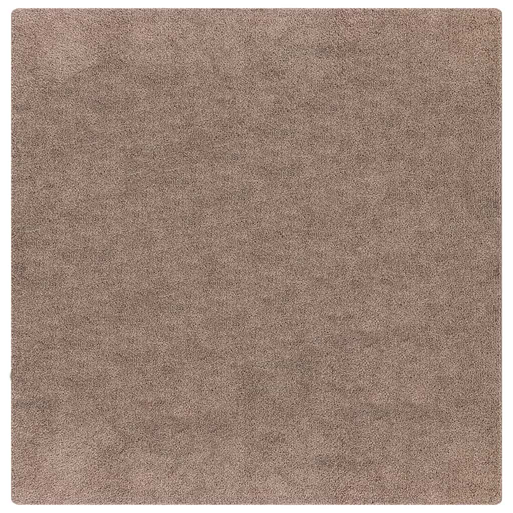 Anti-slip Shaggy tæppe Brun 160 x 160 cm PP