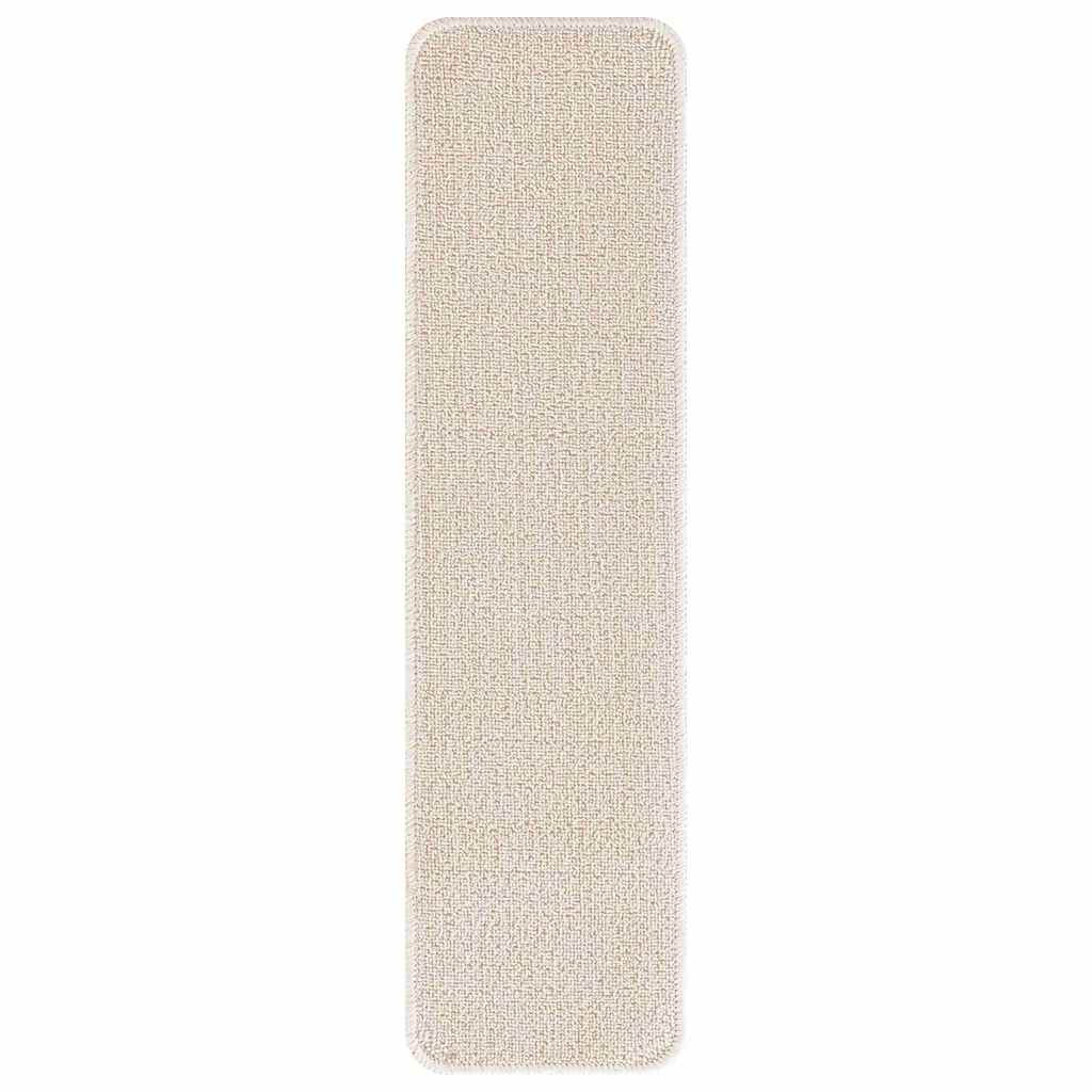 Skridsikre Trappemåtter Rektangulær 15 pcs Creme 75 x 20 cm PP