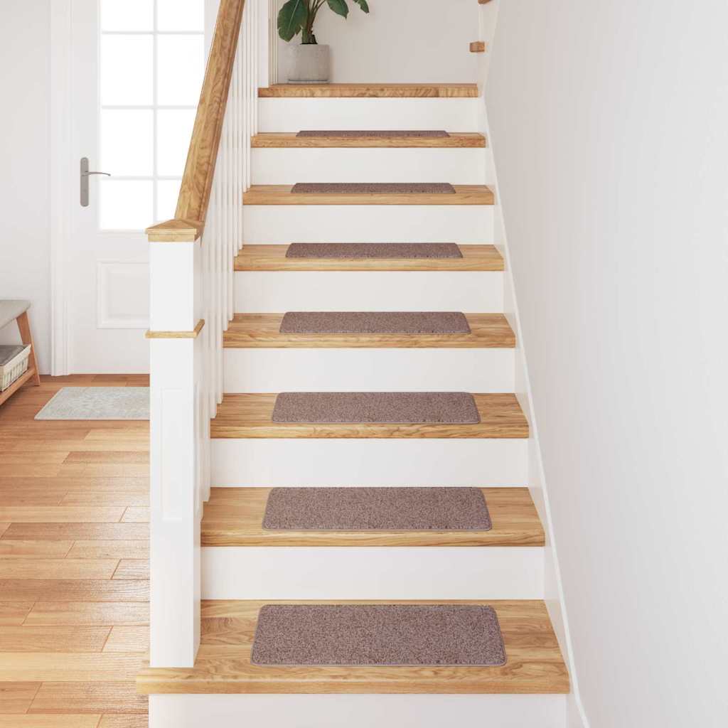 Skridsikre Trappemåtter 15 pcs Lysebrun 60 x 25 cm PP