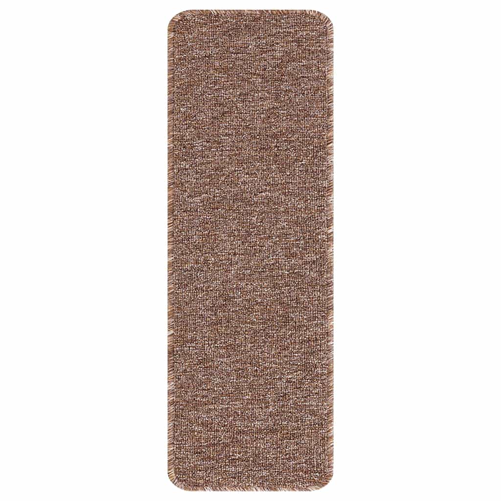 Skridsikre Trappemåtter Latex bagside 15 pcs Brun 60 x 25 cm PP