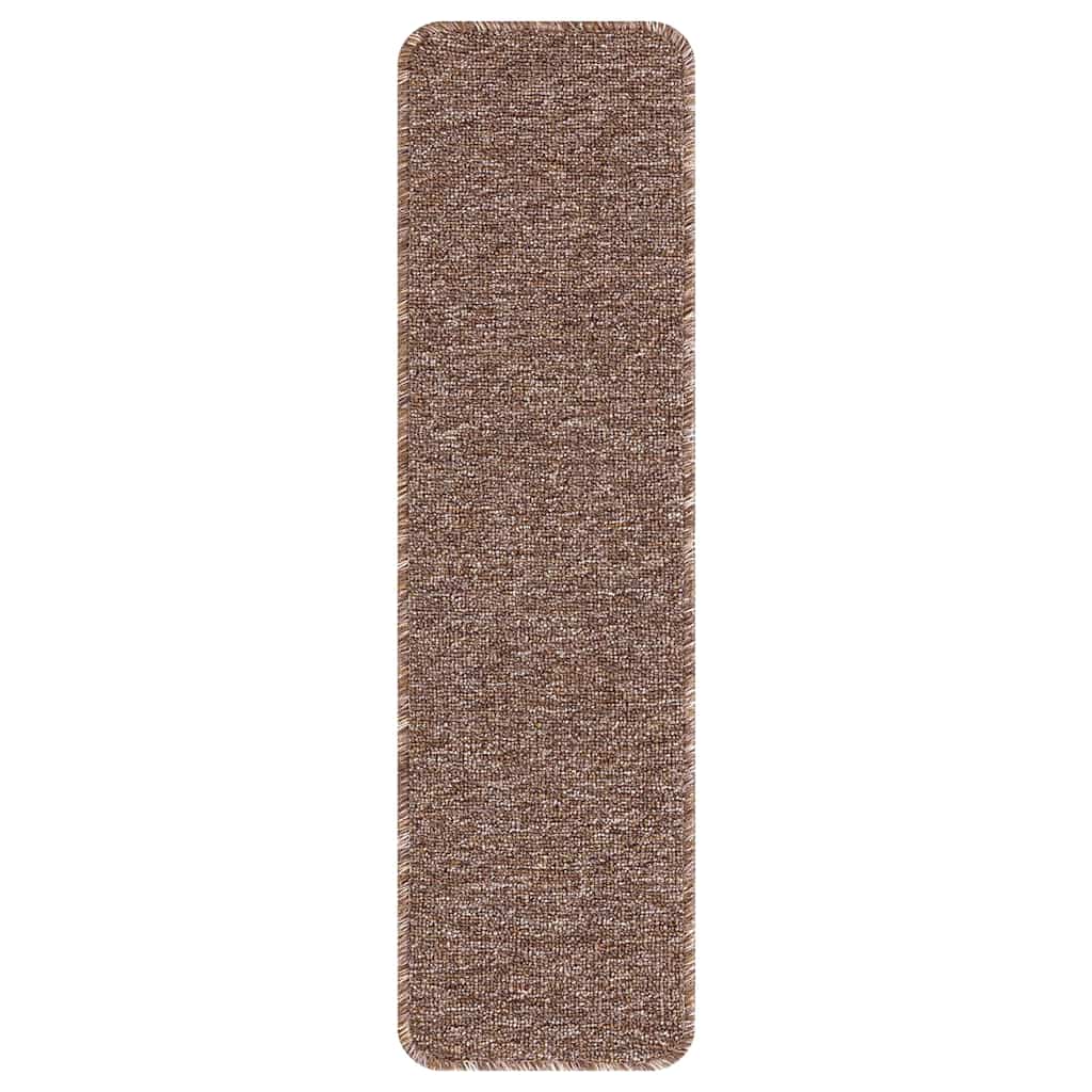 Skridsikre Trappemåtter Latex bagside 15 pcs Brun 75 x 20 cm PP