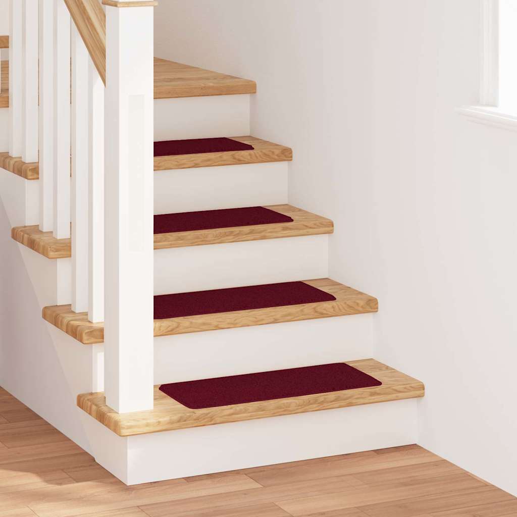 Skridsikre Trappemåtter 15 pcs Bordeaux 60 x 25 cm PP