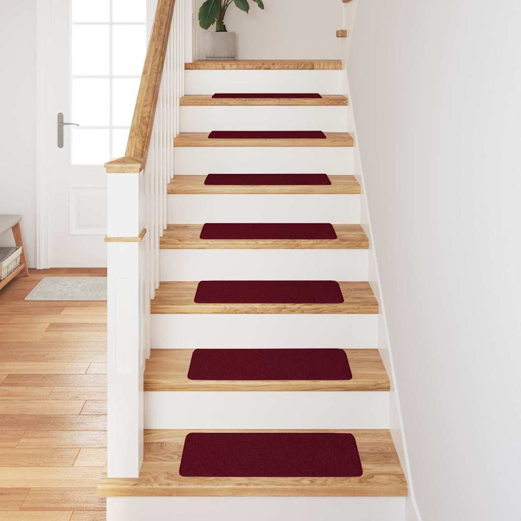 Skridsikre Trappemåtter 15 pcs Bordeaux 60 x 25 cm PP