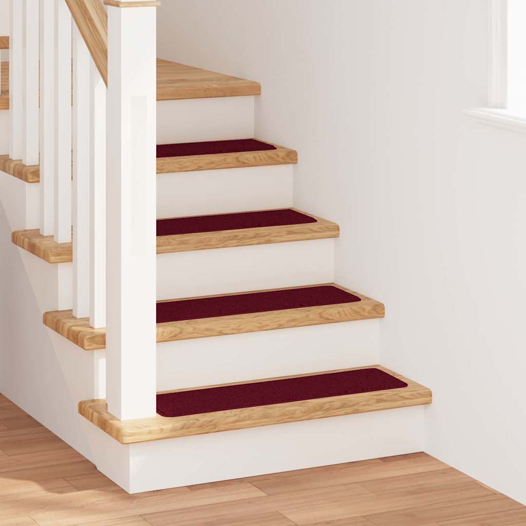 Skridsikre Trappemåtter 15 pcs Bordeaux 75 x 20 cm PP