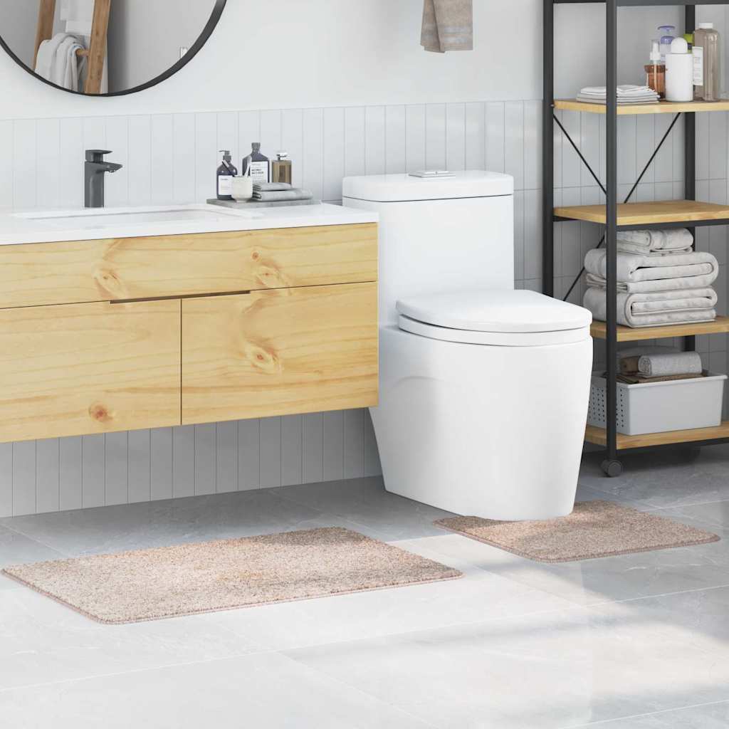 Anti-skid badevægs måttesæt 2 pcs Creme PP billede