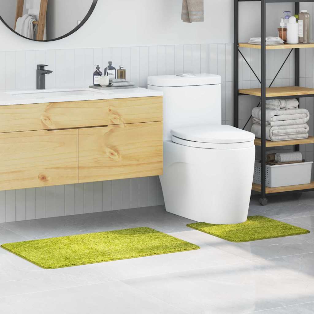Skridsikkert bademåttesæt 2 stk - grøn PP, 50×50 + 60×90 cm