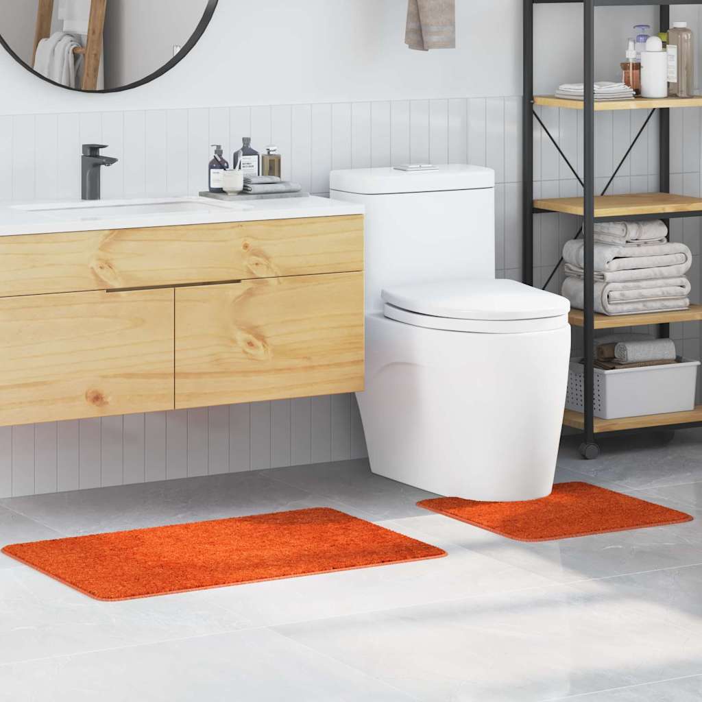 Skridsikkert bademåttesæt 2 stk - orange PP, 50×50 + 60×90 cm