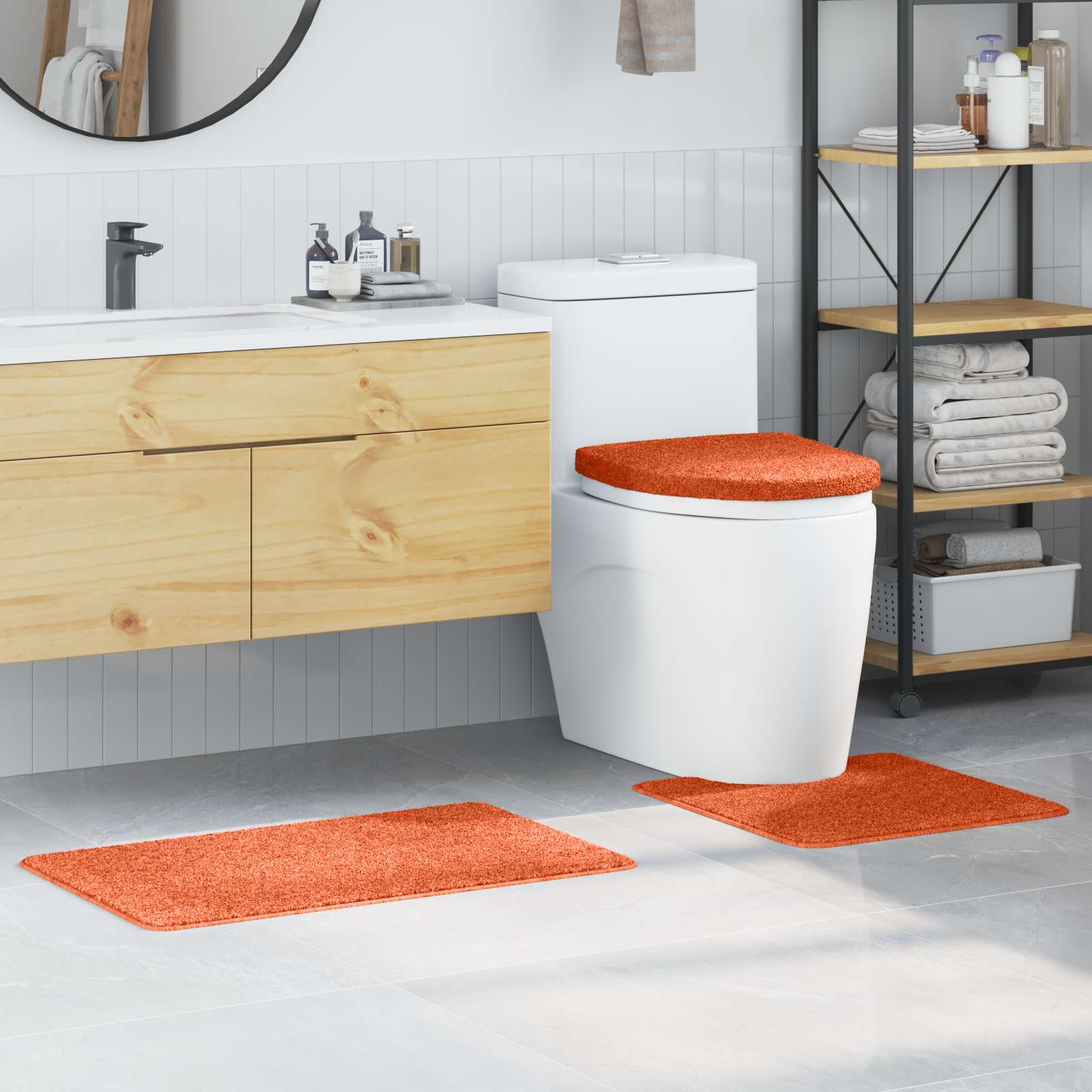 Anti-slip bademåttesæt 3 stk - orange polypropylen